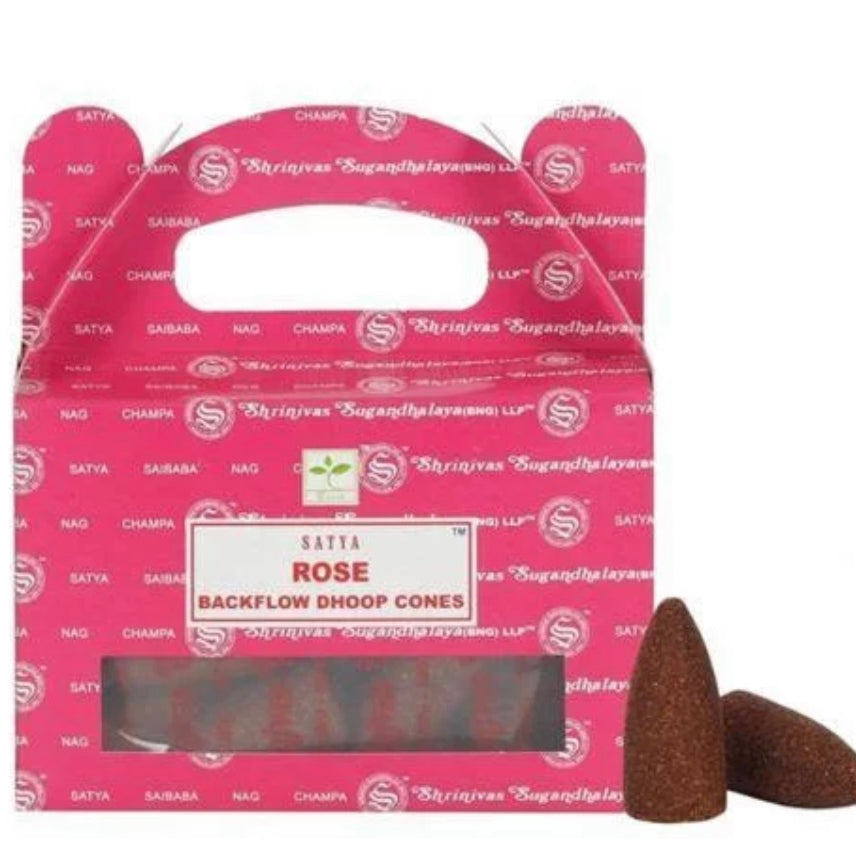 SATYA ROSE BACKFLOW INCENSE CONES - Default Title -