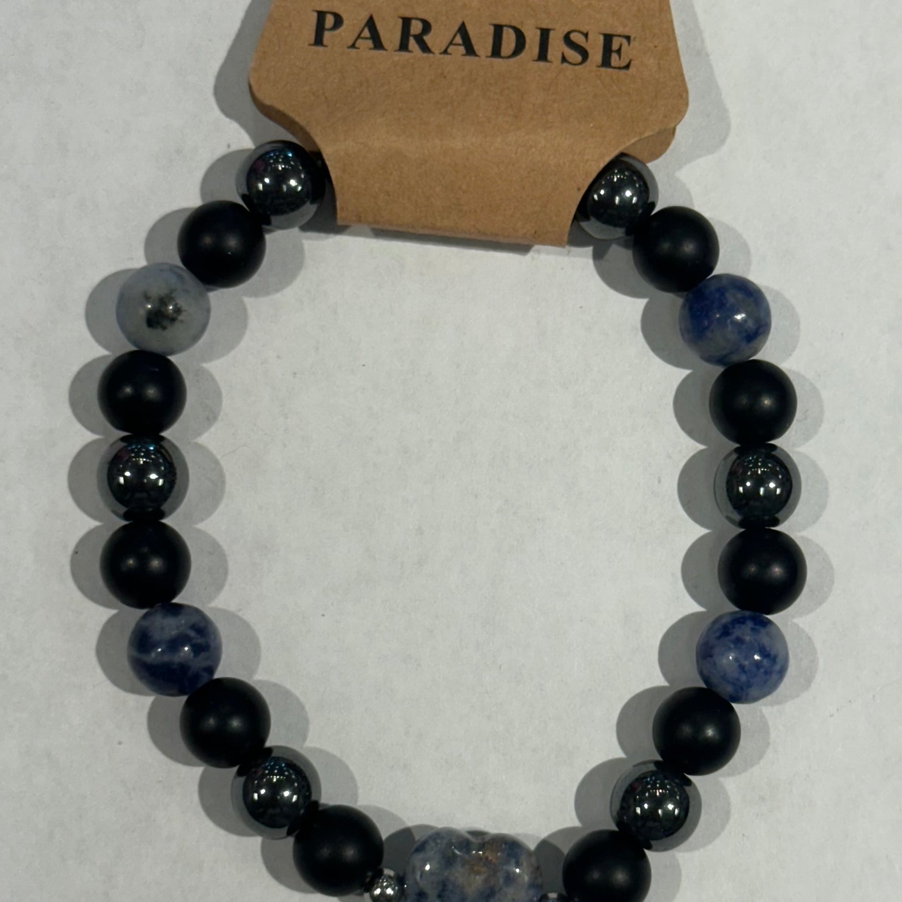 Lapis Lazuli Crystal Heart Bracelet 8mm - Default Title -