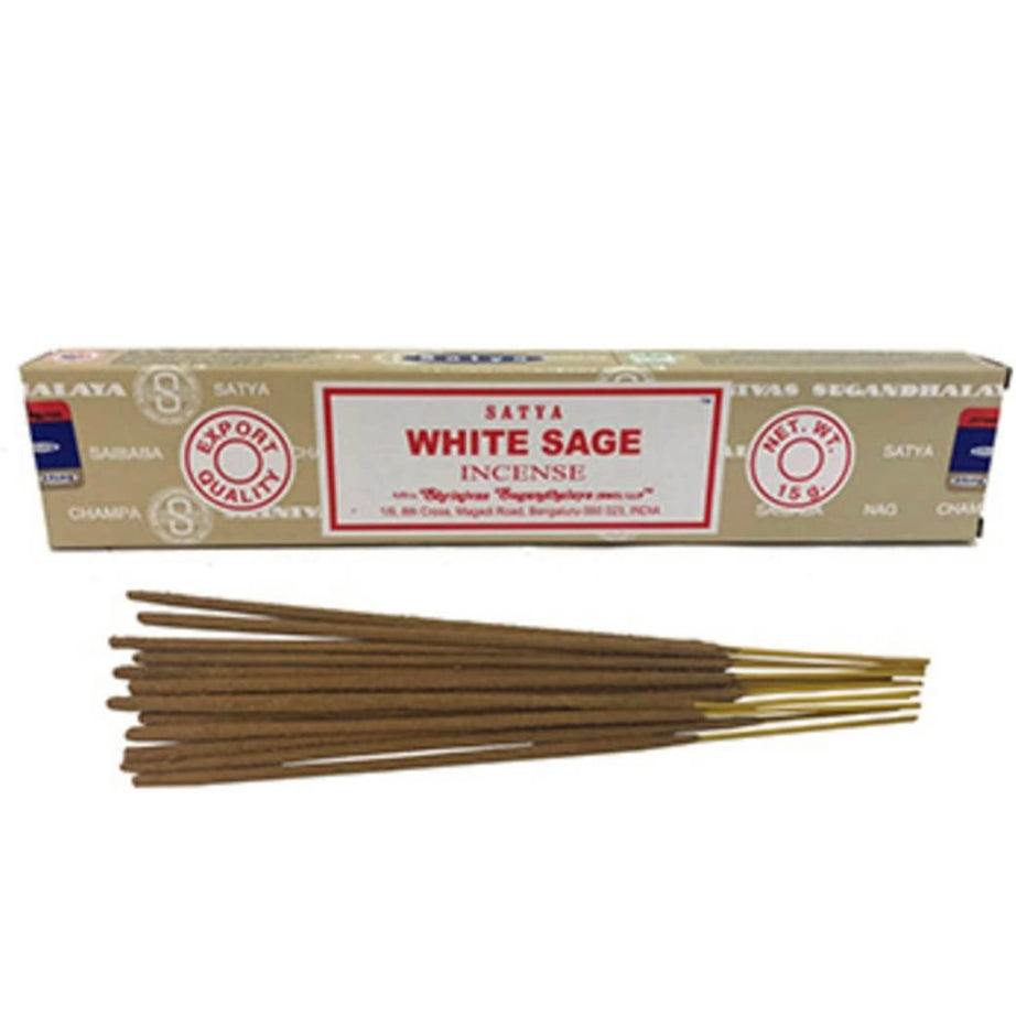 SATYA WHITE SAGE INCENSE STICKS 15 GM - Default Title -