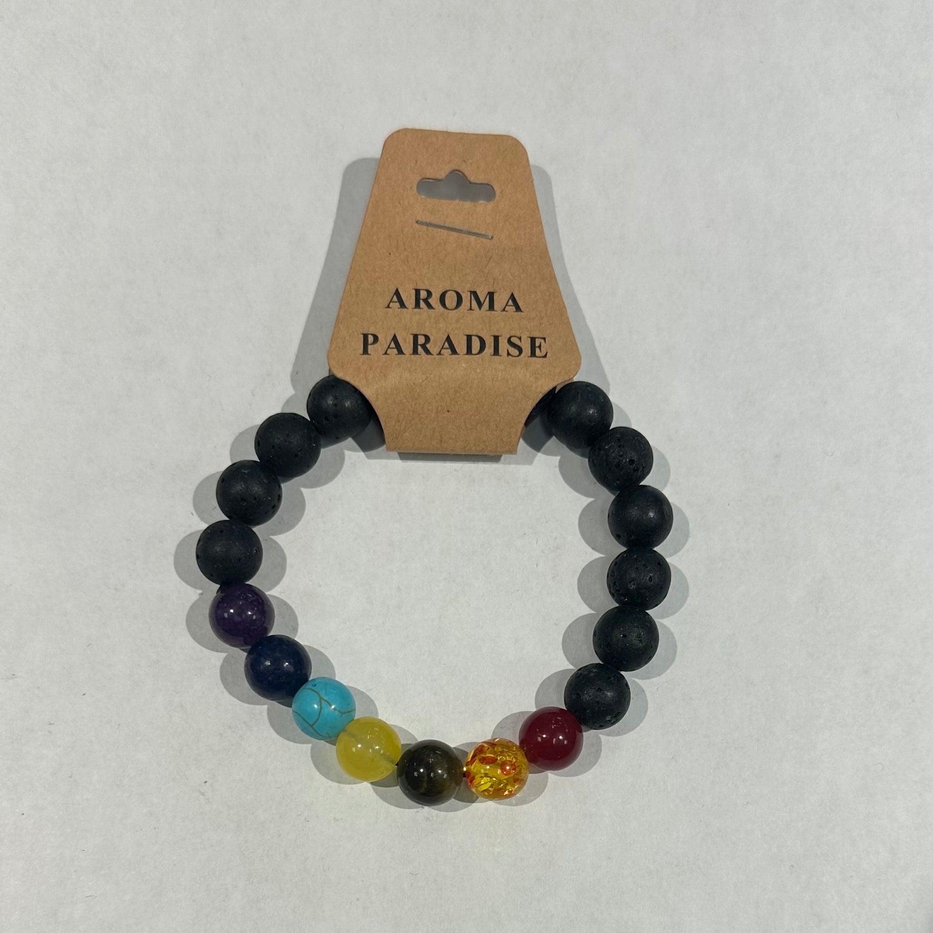 7-Chakra Bracelet with Lava 10 mm - Default Title -